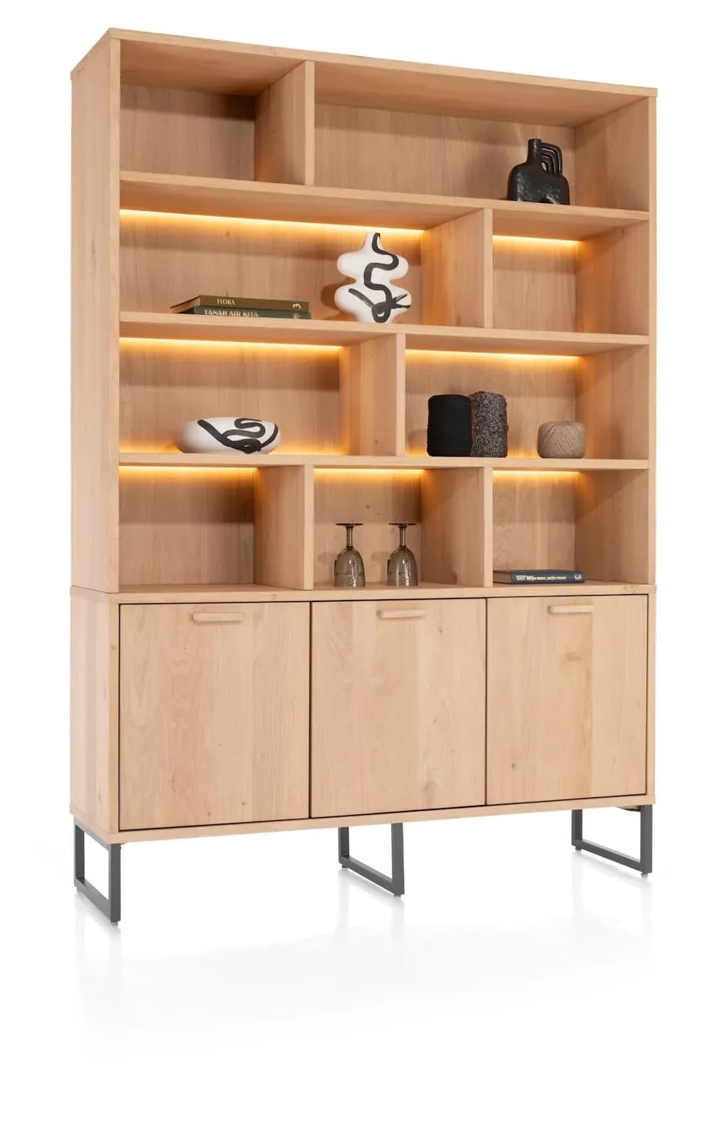 Castello, Buffet 150 cm - 3-Türen + 9-Nischen (+ LED)