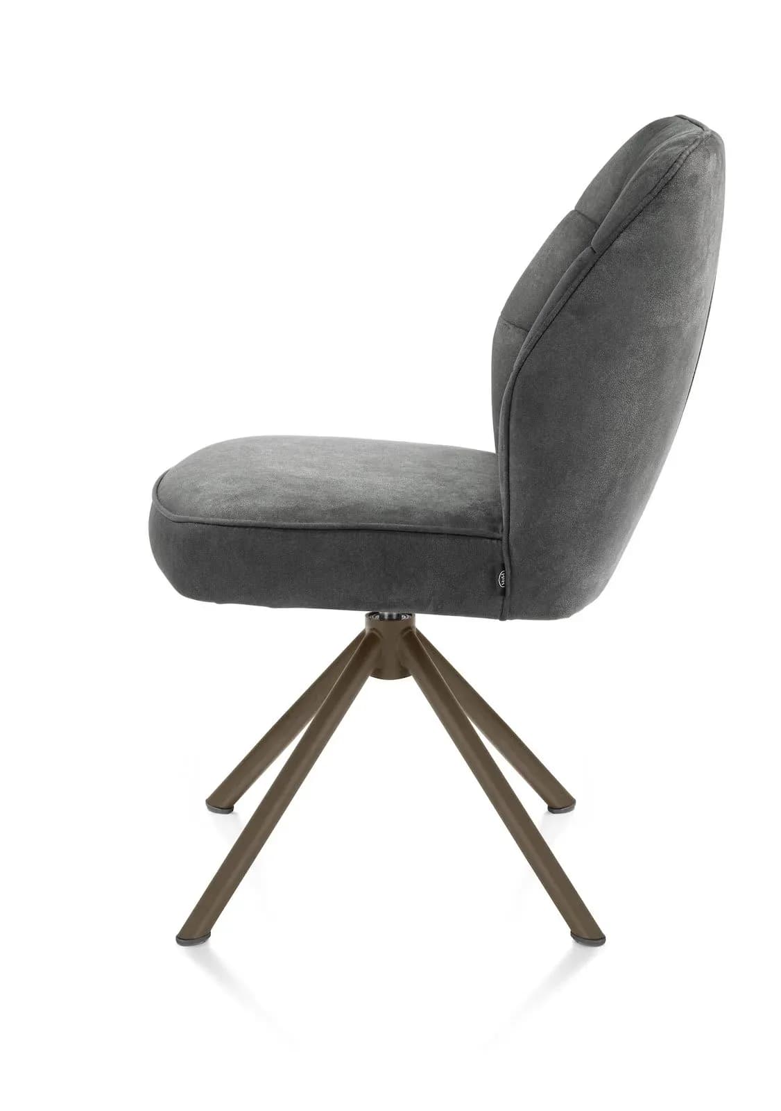 Bell, Stuhl - Geraderohrgestell Steelbrown - drehbar - Taschenfederkern - Stoff Calabria