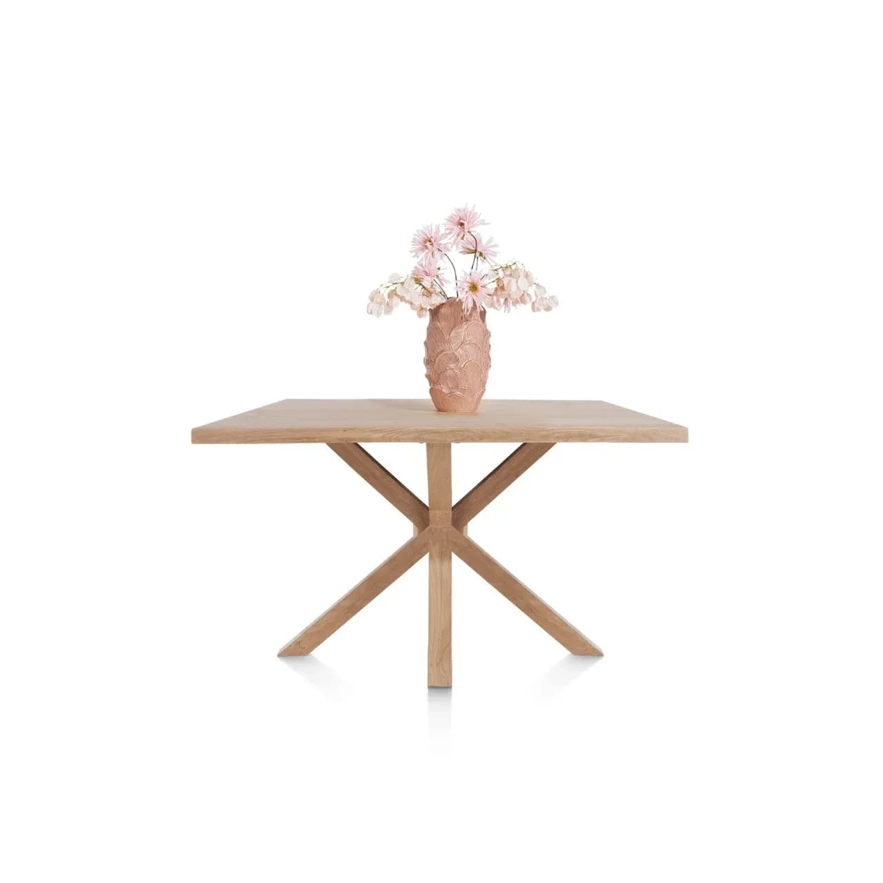 Nyborg, Tisch 150 x 100 cm - Tischplatte mit natürliche Baumkante - Mittelfuß Holz
