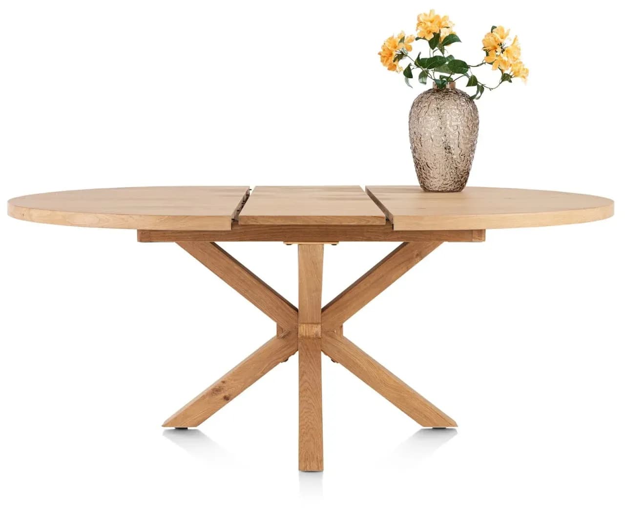 Nyborg, Auszugtisch 150 (+ 40) x 130 cm - oval - Mittelfuß Holz