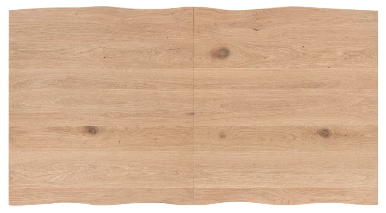 Nyborg, Ausziehtisch 190 (+ 50) x 100 cm - Tischplatte mit natürliche Baumkante - Mittelfuß Holz