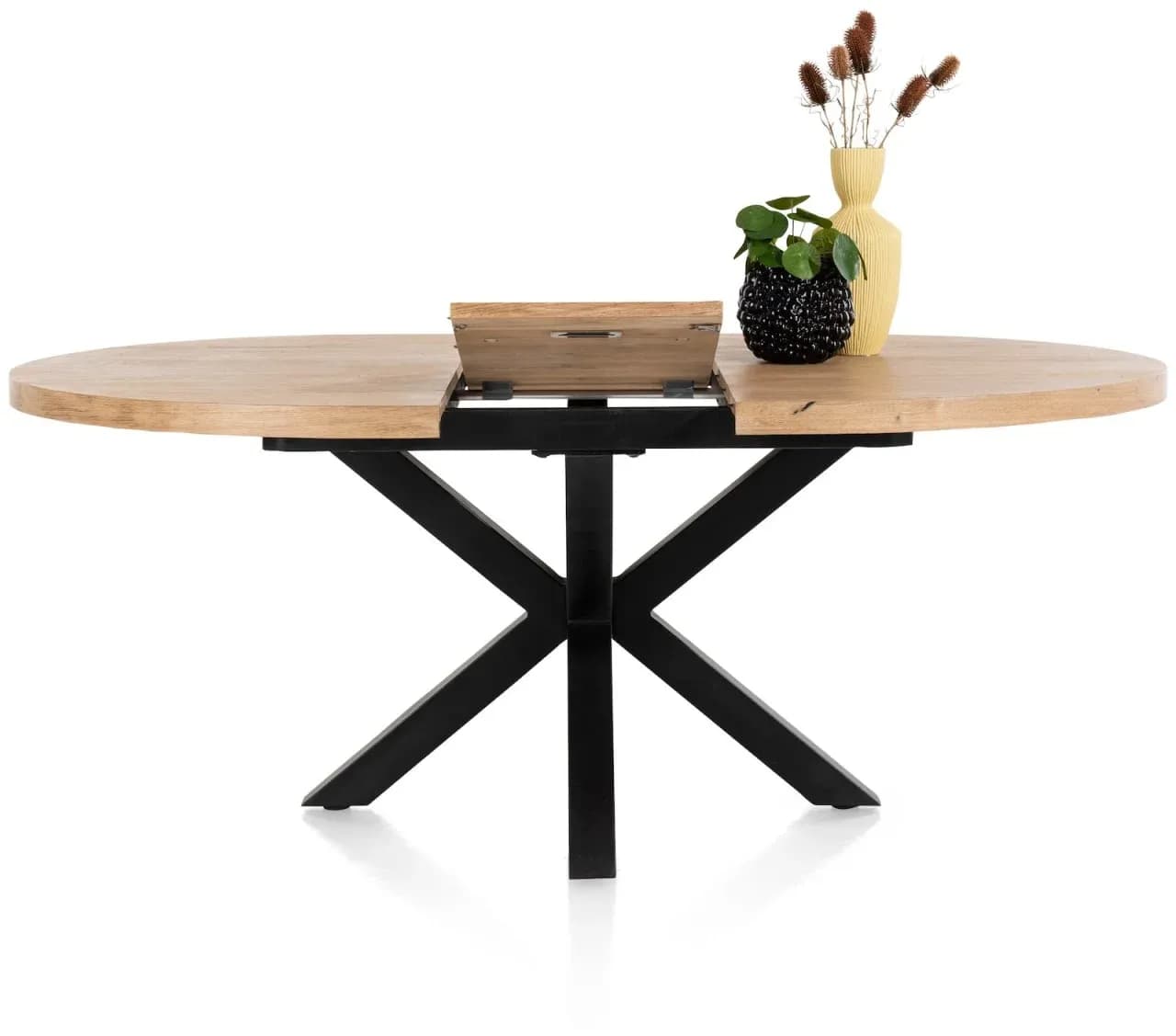 Metalox, Ausziehtisch rund 150 (+ 40) x 130 cm
