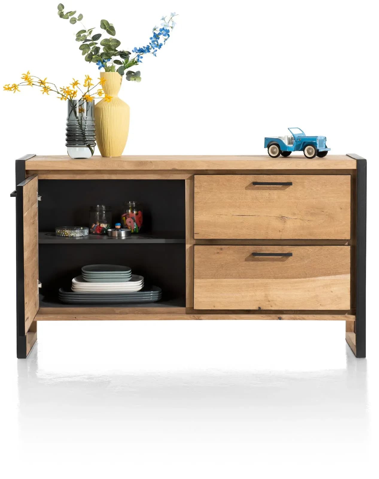 Metalo, Sideboard 140 cm - 1-Tür + 2-Laden