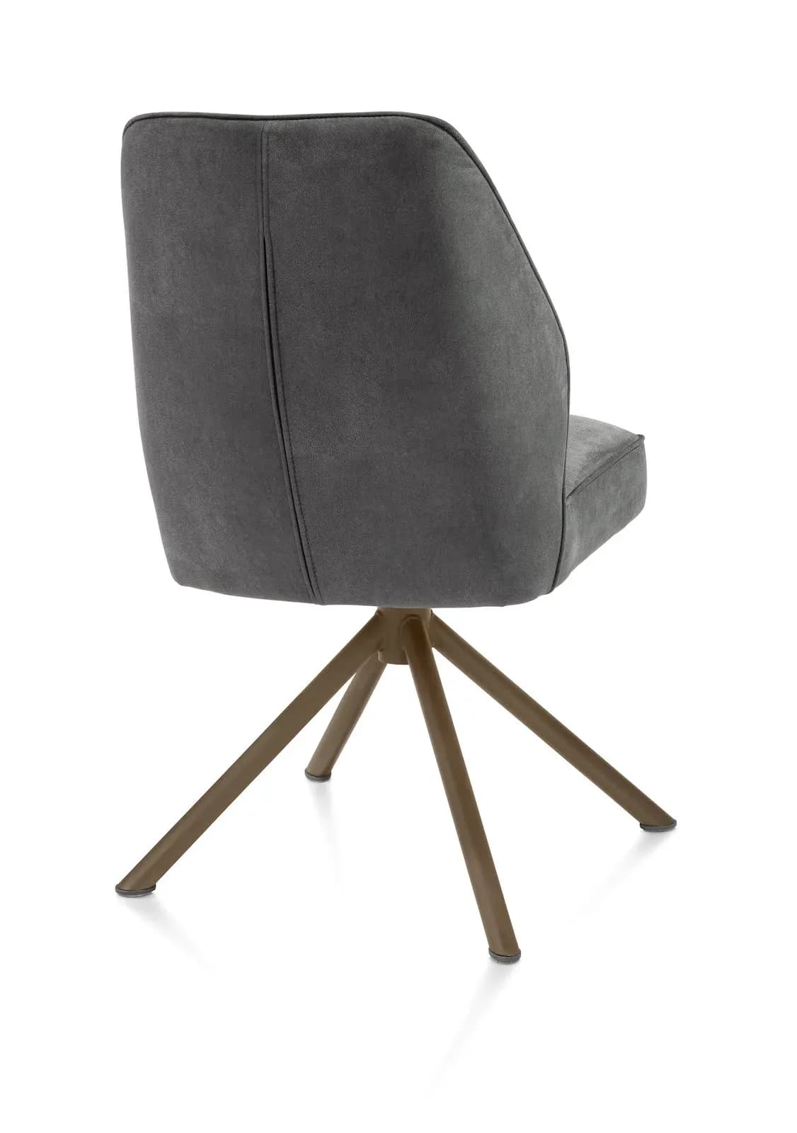 Bell, Stuhl - Geraderohrgestell Steelbrown - drehbar - Taschenfederkern - Stoff Calabria