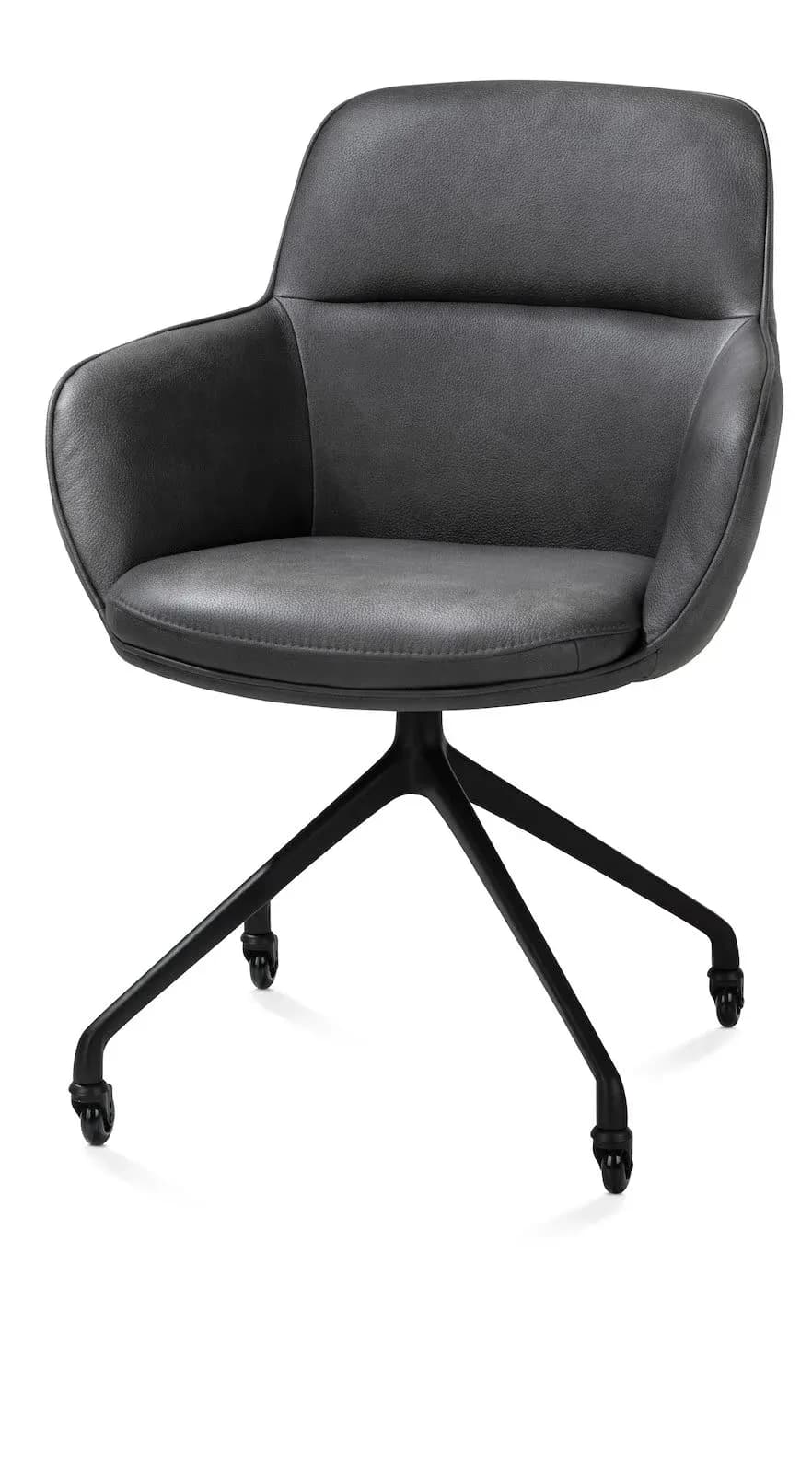 Mateo, Armlehnstuhl - Rollen - rough off black - Pala