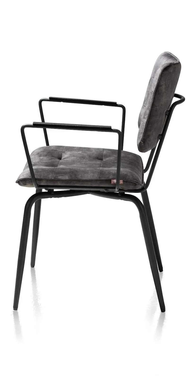 Manou, Armlehnstuhl - off black - Stoff Karese