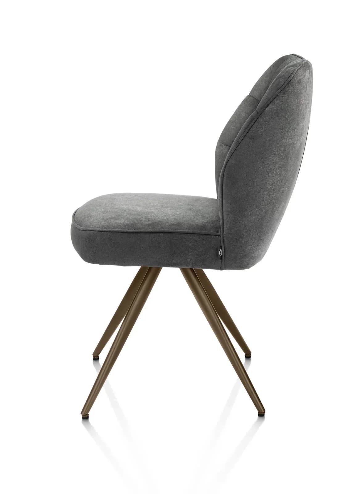 Bell, Stuhl - Gestell Steelbrown - Taschenfederkern - Stoff Calabria