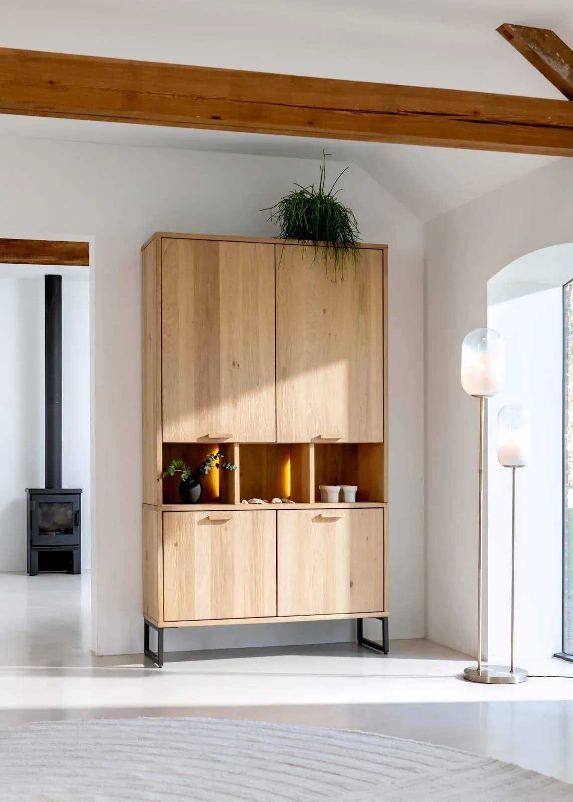 Castello, Schrank 123 cm - 4-Türen + 3-Nischen (+ LED)