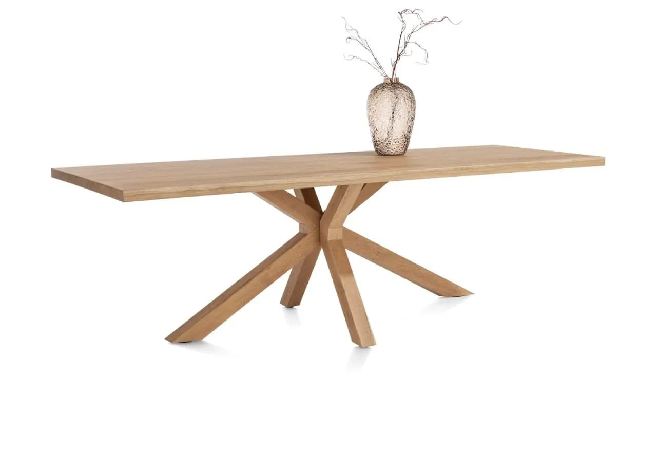 Nyborg, Tisch 230 x 100 cm - rechteckige Tischplatte - Mittelfuß Holz