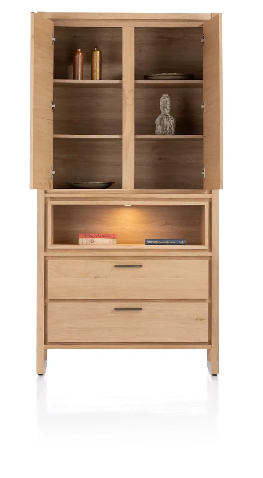 Nystead, Schrank 100 cm. - 2-Türen + 2-Laden + 1-Nische (+ LED)