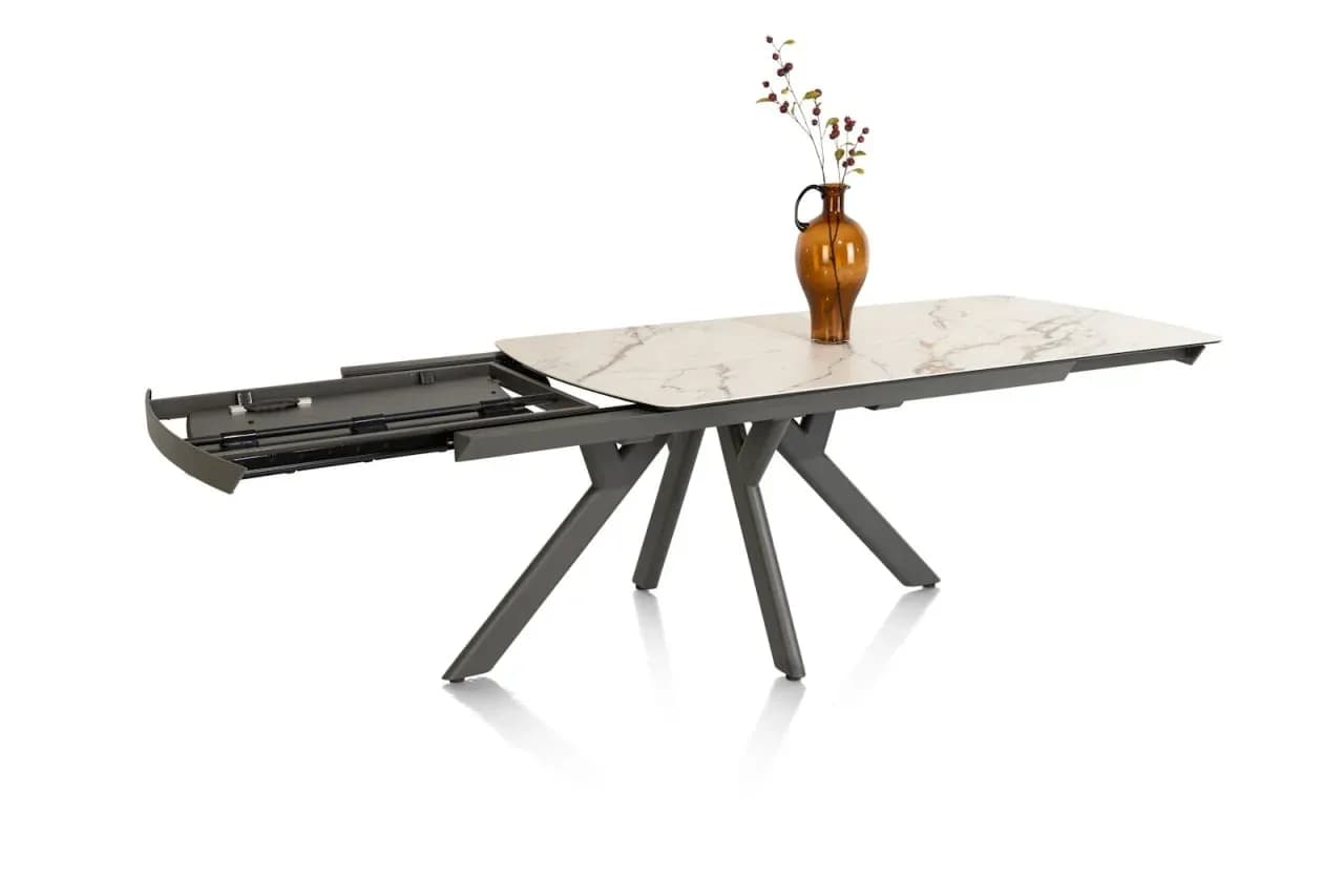 Vegas, Ausziehtisch 170 (+ 60) x 100 cm - Keramik auf Glas