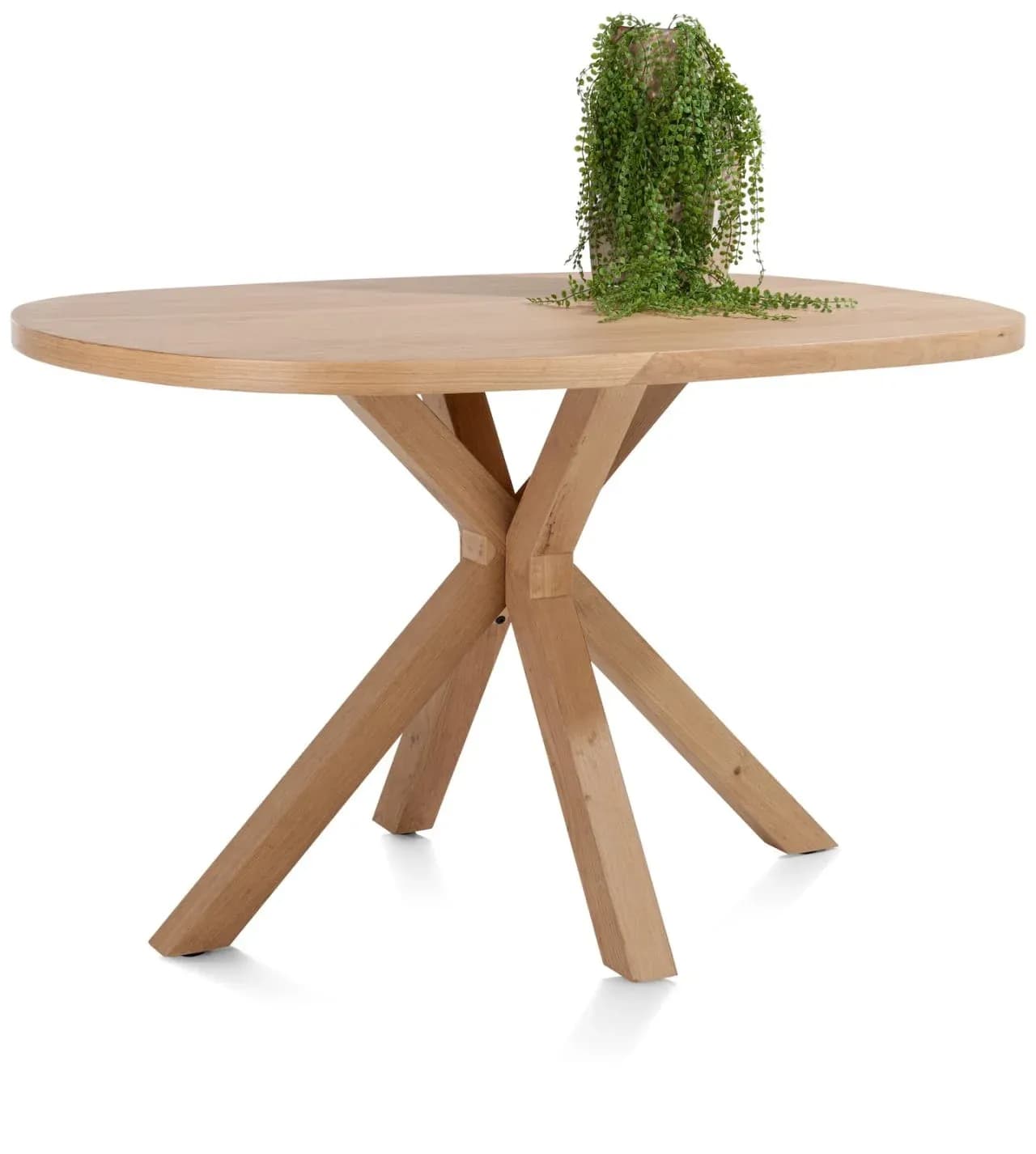 Nyborg, Tresentisch 150 x 110 cm - oval - Mittelfuß Holz (Höhe: 92 cm)