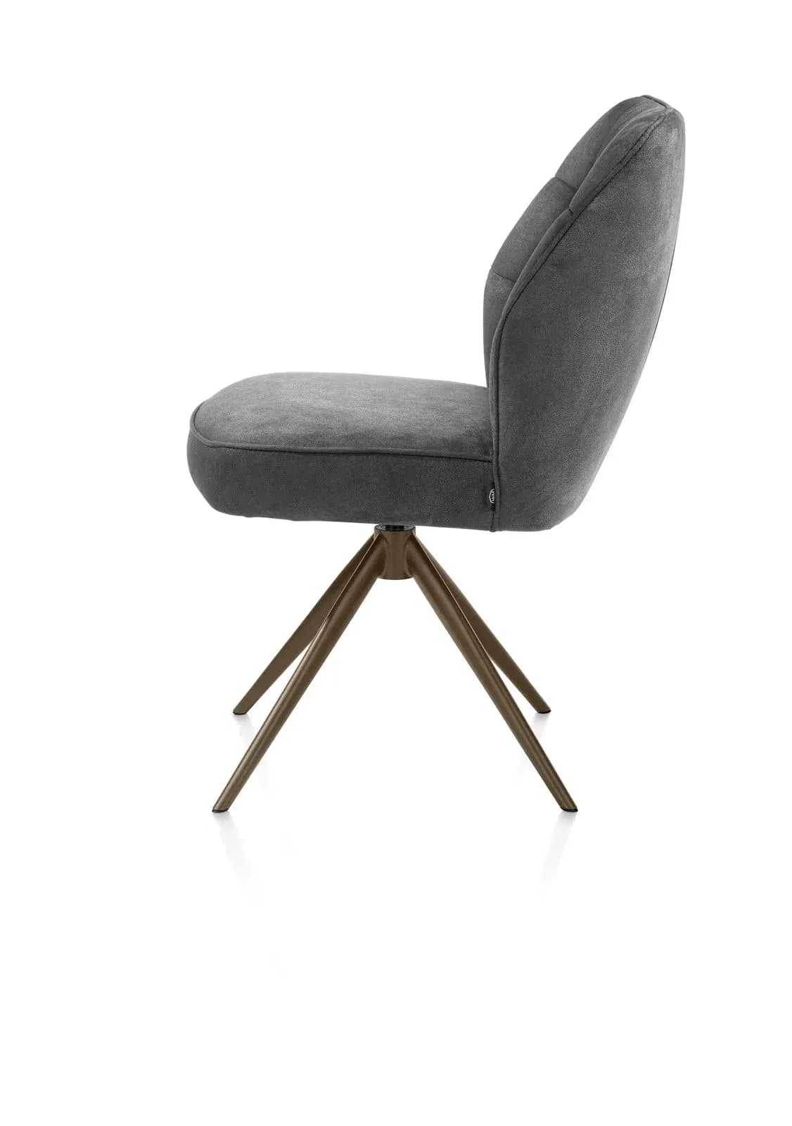 Bell, Stuhl - Gestell Steelbrown - drehbar - Taschenfederkern - Stoff calabria