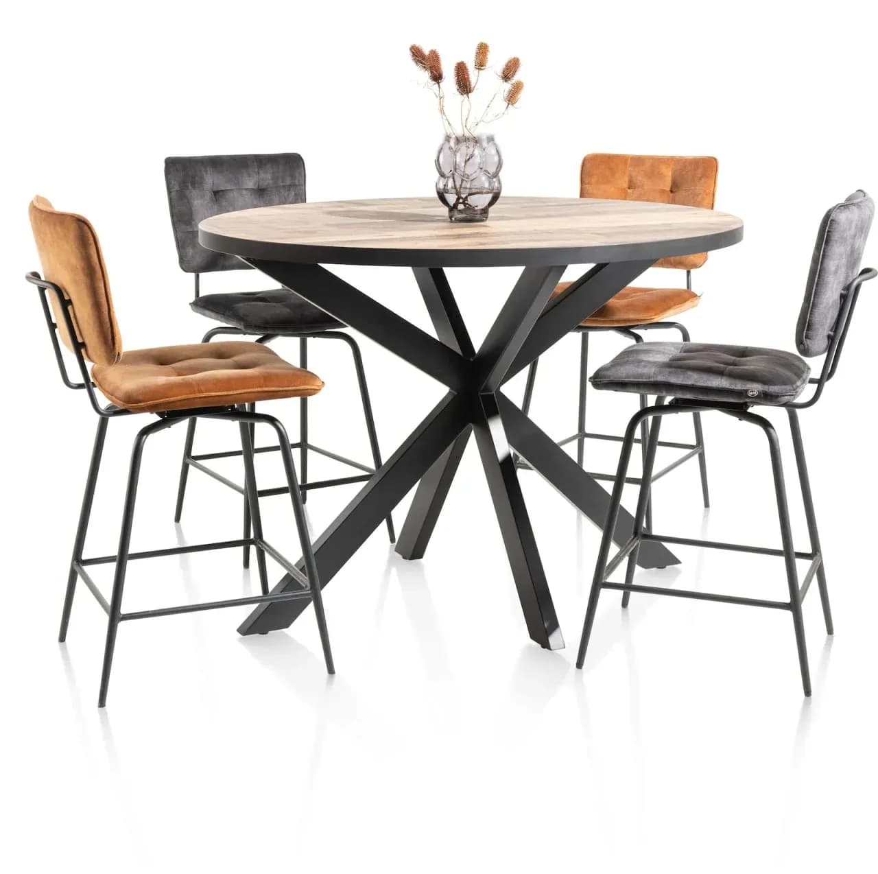 Manou, Stuhl - off black - Stoff Karese