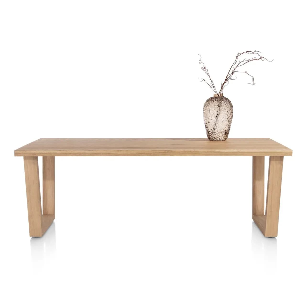 Nyborg, Tisch 200 x 100 cm - rechteckige Tischplatte - V-Fuß Holz