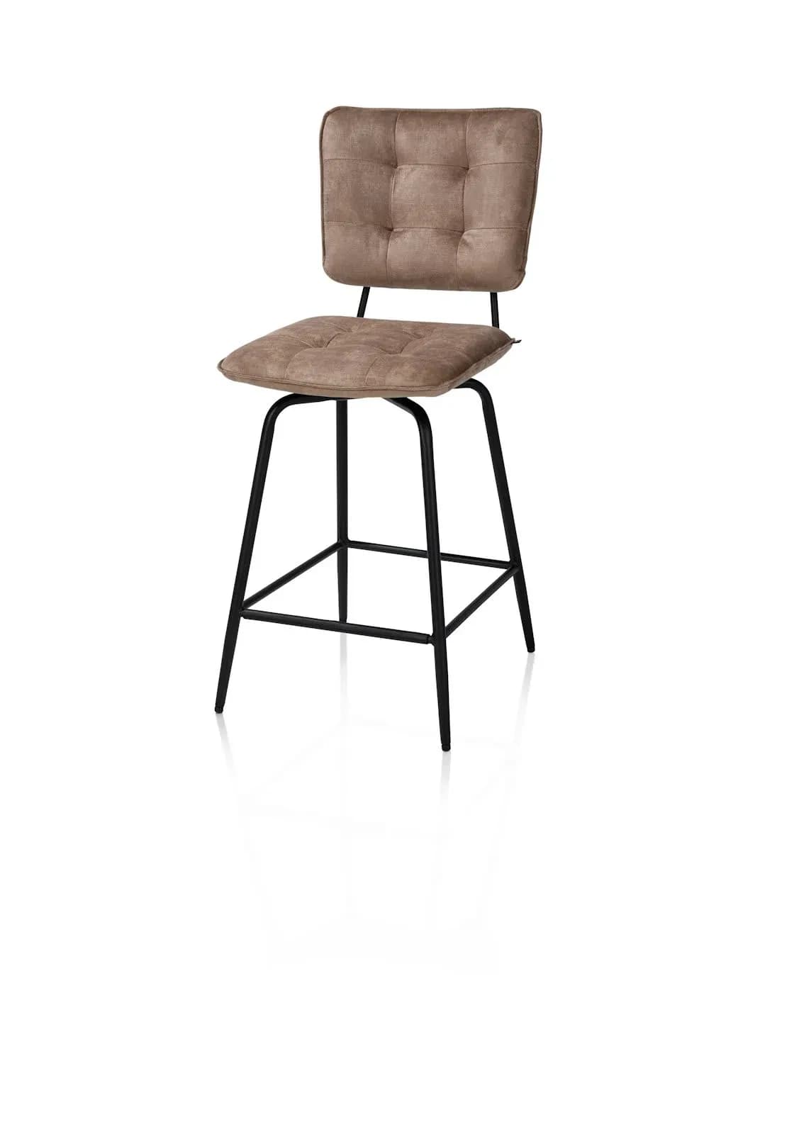 Manou, Barstuhl hoch - off black - Stoff Karese