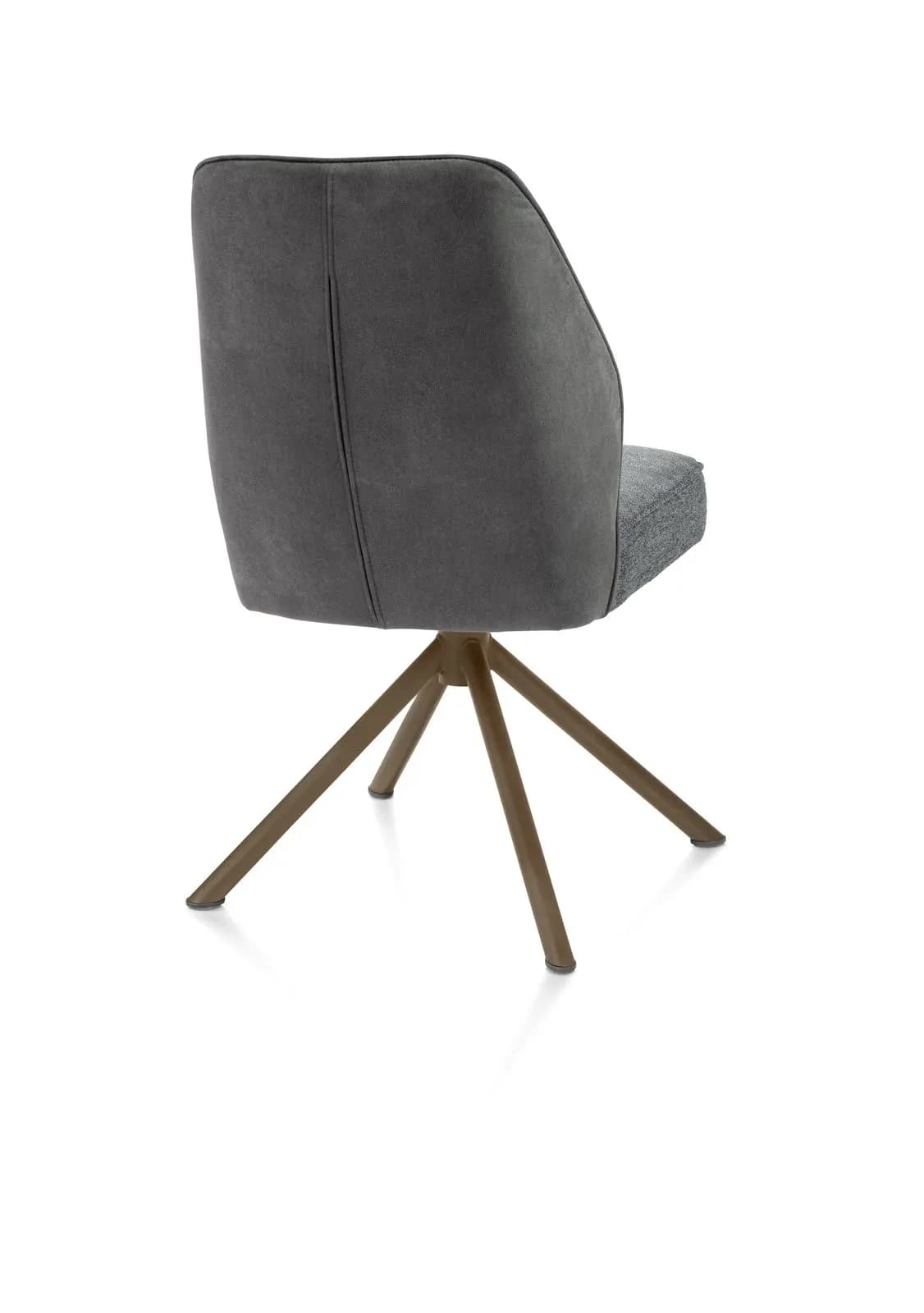 Bell, Stuhl - Geraderohrgestell Steelbrown - drehbar - Taschenfederkern - Kombi Calabria/Vada