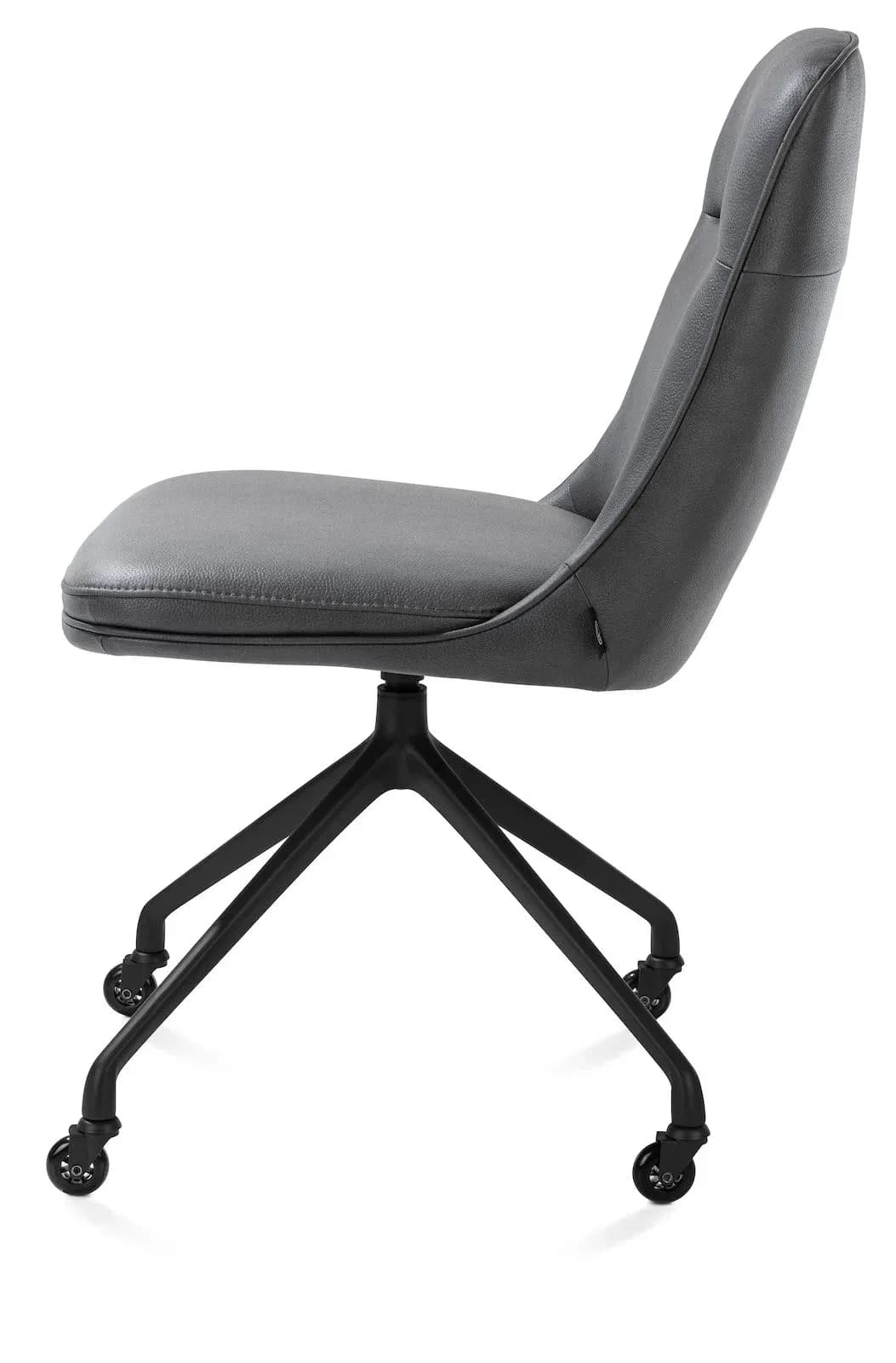 Mateo, Stuhl - Rollen - rough off black - Pala