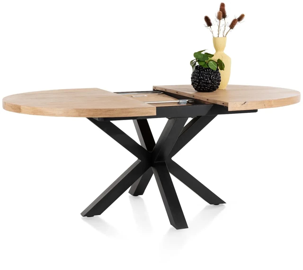 Metalox, Ausziehtisch rund 150 (+ 40) x 130 cm