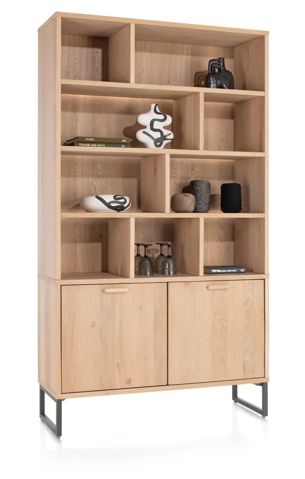 Castello, Buffet 123 cm - 2-Türen + 9-Nischen (+ LED)