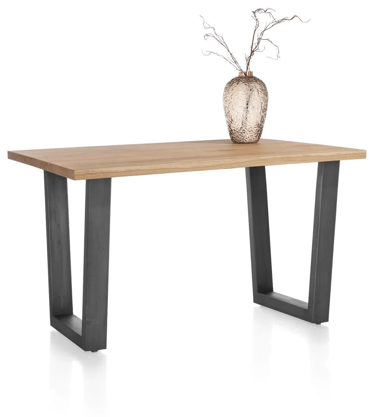 Nyborg, Tresentisch 150 x 100 cm - rechteckige Tischplatte - V Fuß Metall (Höhe: 92 cm)
