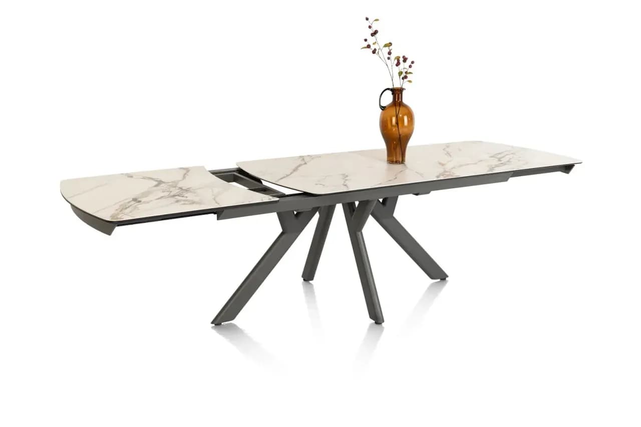 Vegas, Ausziehtisch 170 (+ 60) x 100 cm - Keramik auf Glas