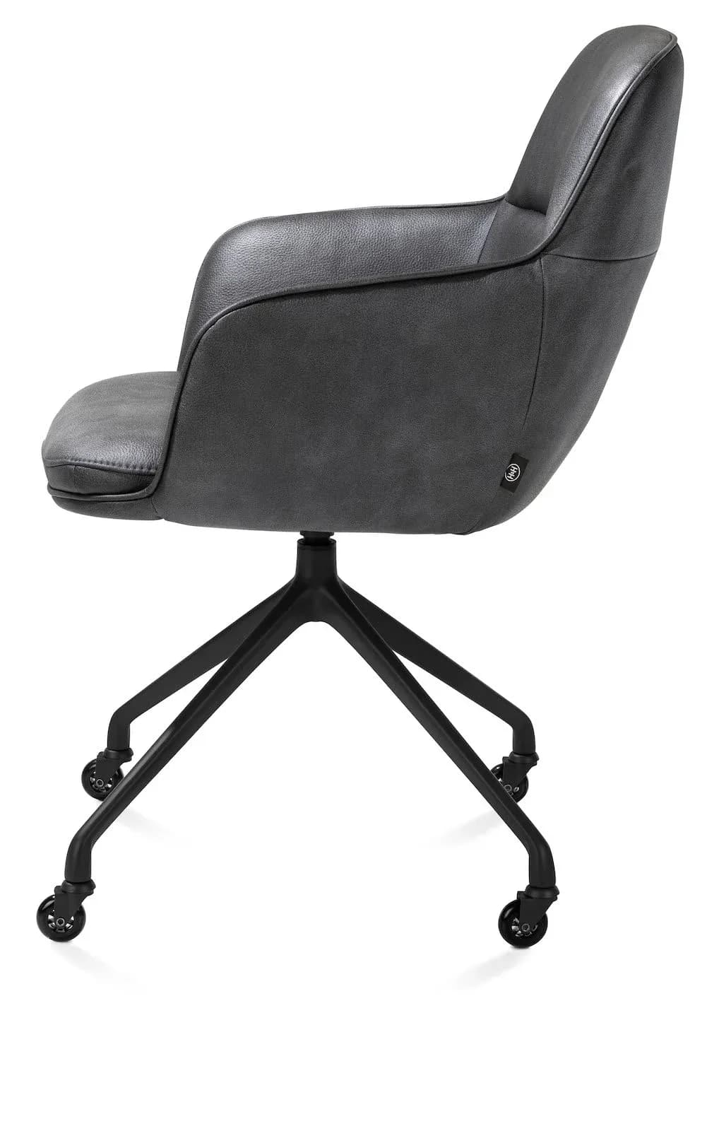 Mateo, Armlehnstuhl - Rollen - rough off black - Pala