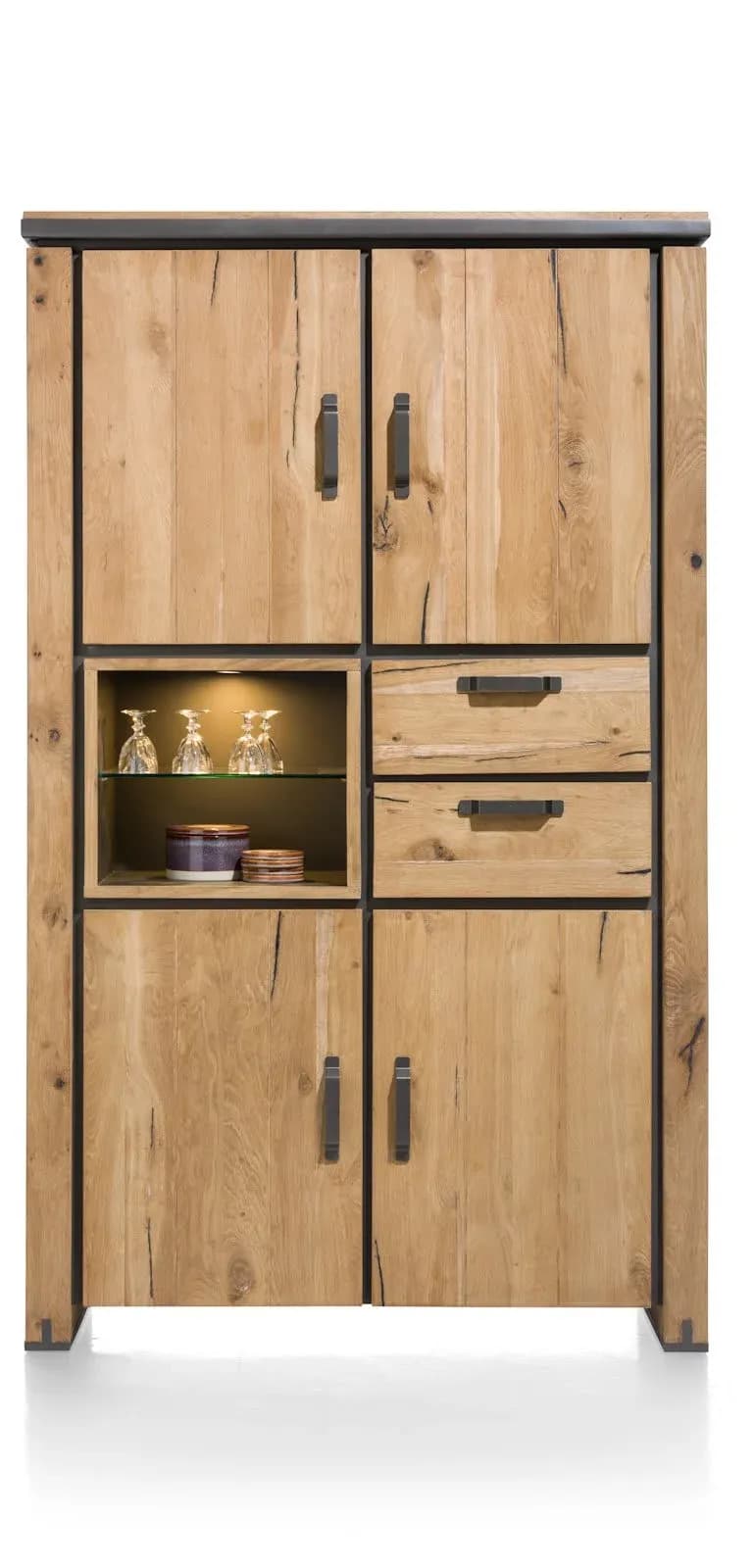 Farmland, Schrank 120 cm - 4-Türen + 2-Laden + 2-Nischen (+ LED)