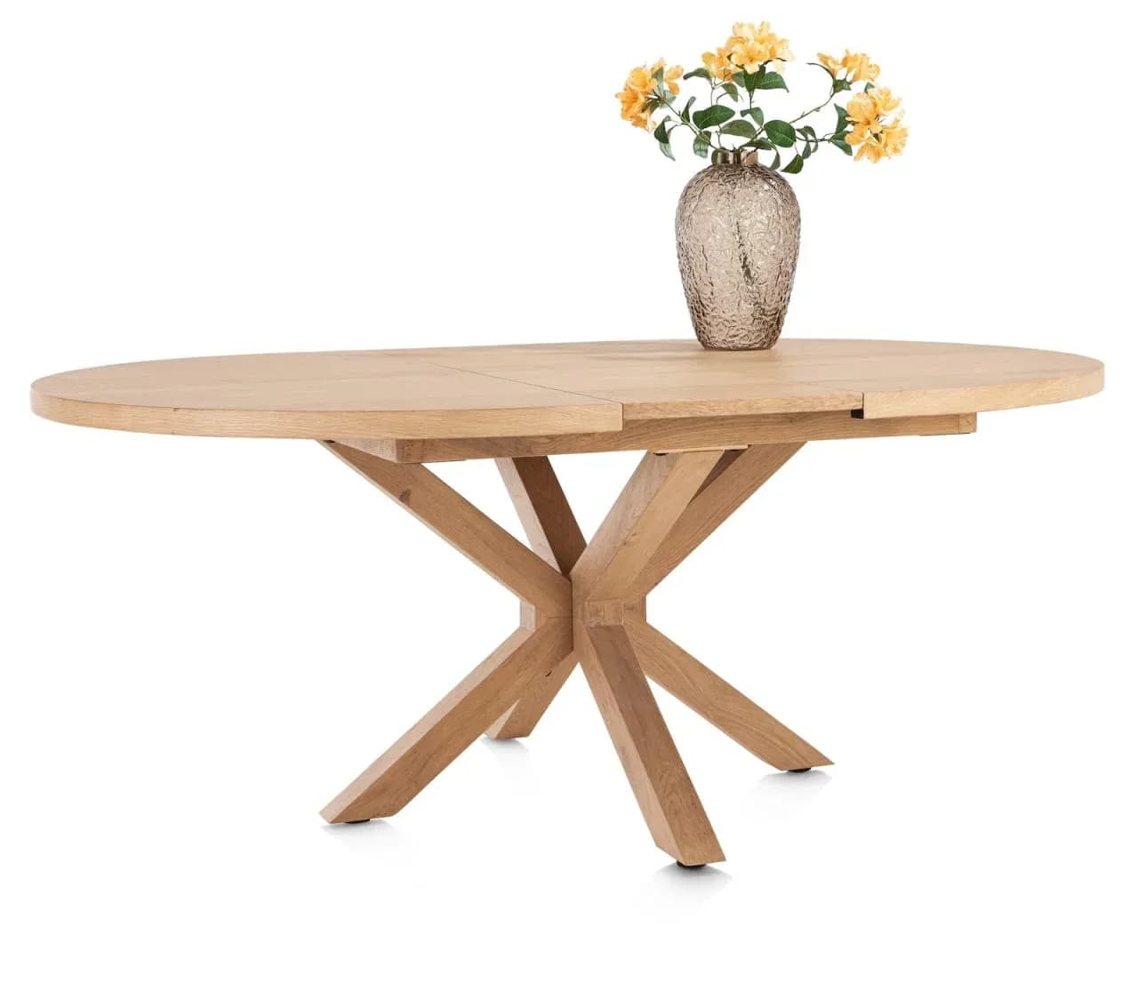 Nyborg, Auszugtisch 150 (+ 40) x 130 cm - oval - Mittelfuß Holz