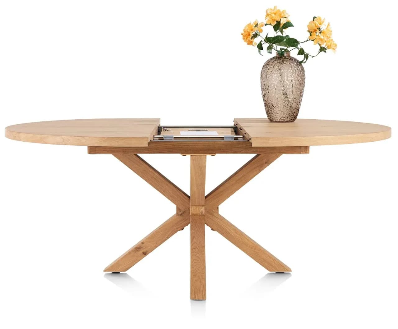 Nyborg, Auszugtisch 150 (+ 40) x 130 cm - oval - Mittelfuß Holz