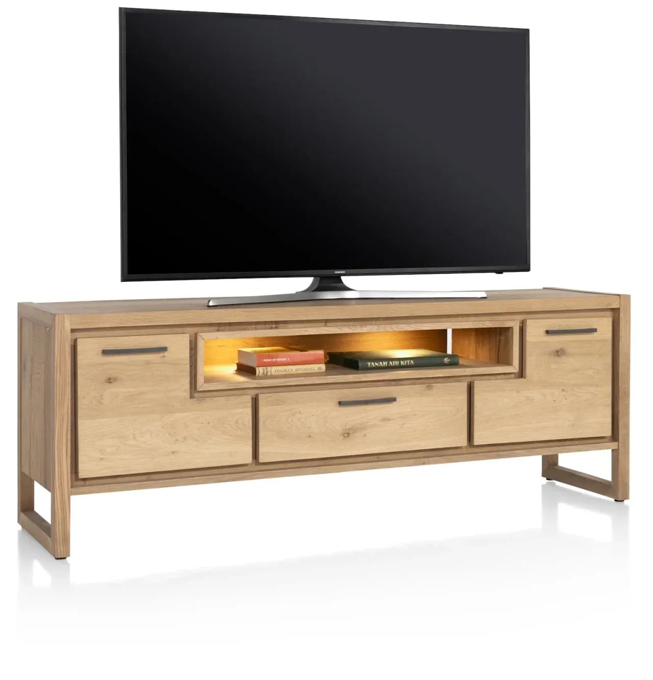 Nystead, Lowboard 170 cm. - 2-Türen + 1-Lade + 1-Nische (+ LED)