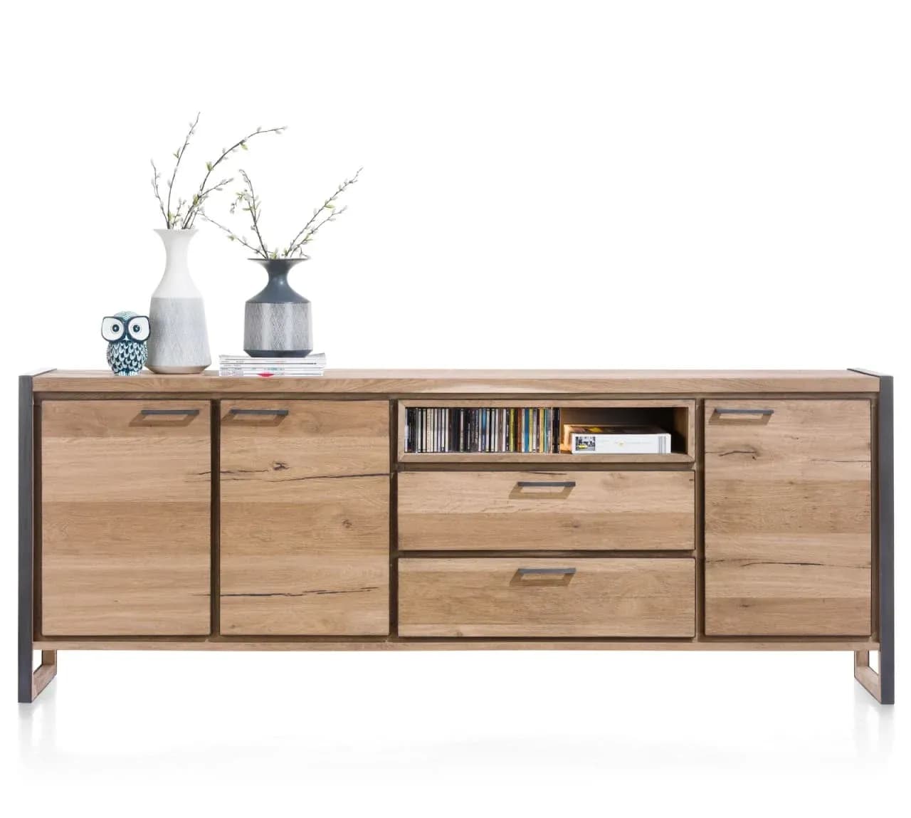 Metalo, Sideboard 240 cm - 3-Türen + 2-Laden + 1-Nische (+ LED)