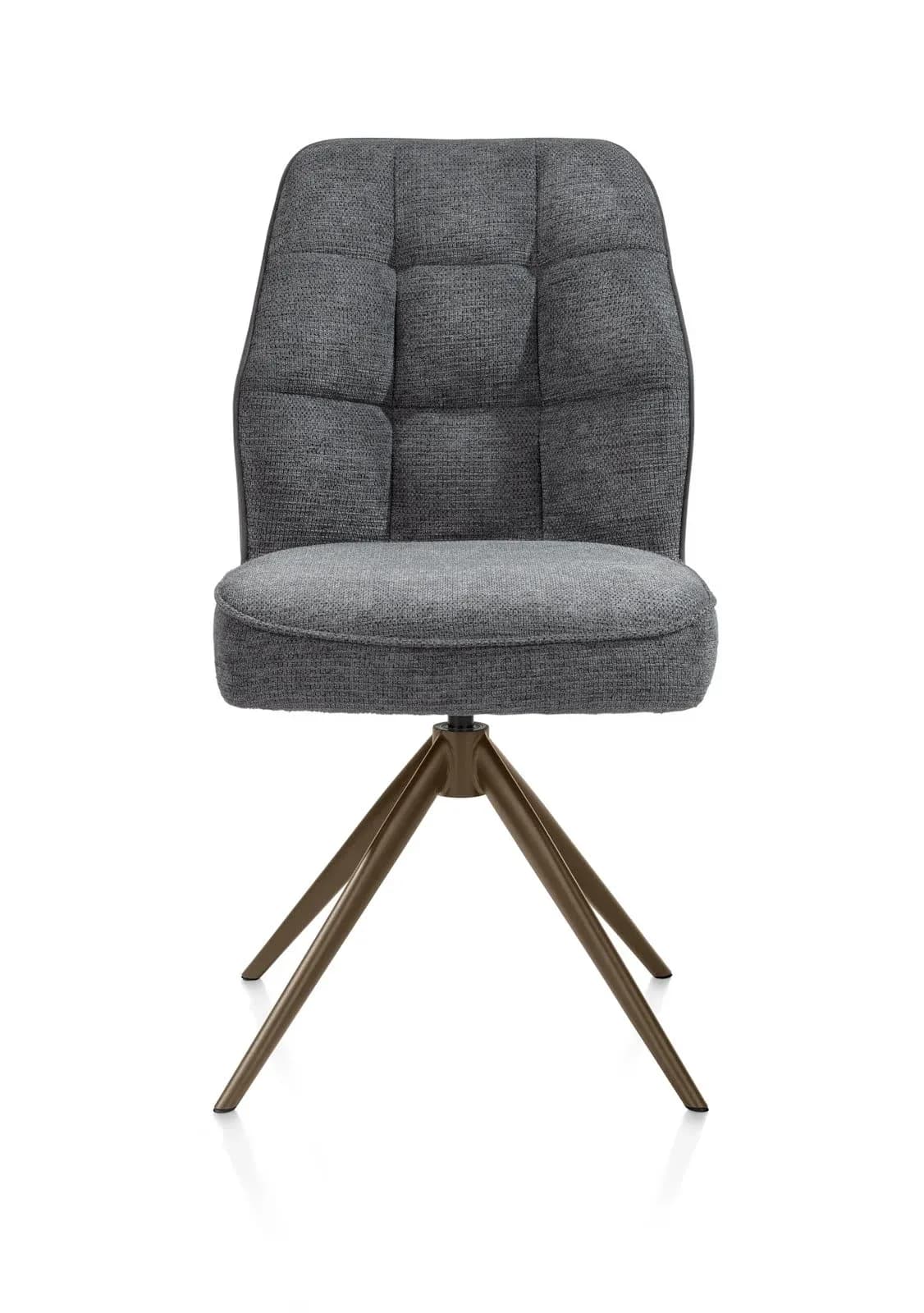 Bell, Stuhl - Gestell Steelbrown - drehbar - Kippfunktion - Taschenfederkern - Kombi Calabria/Vada