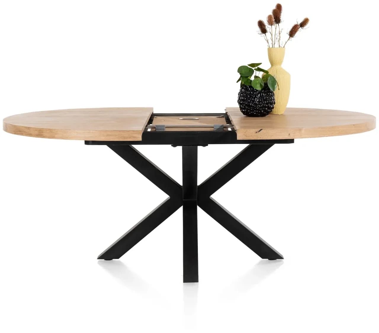 Metalox, Ausziehtisch rund 150 (+ 40) x 130 cm