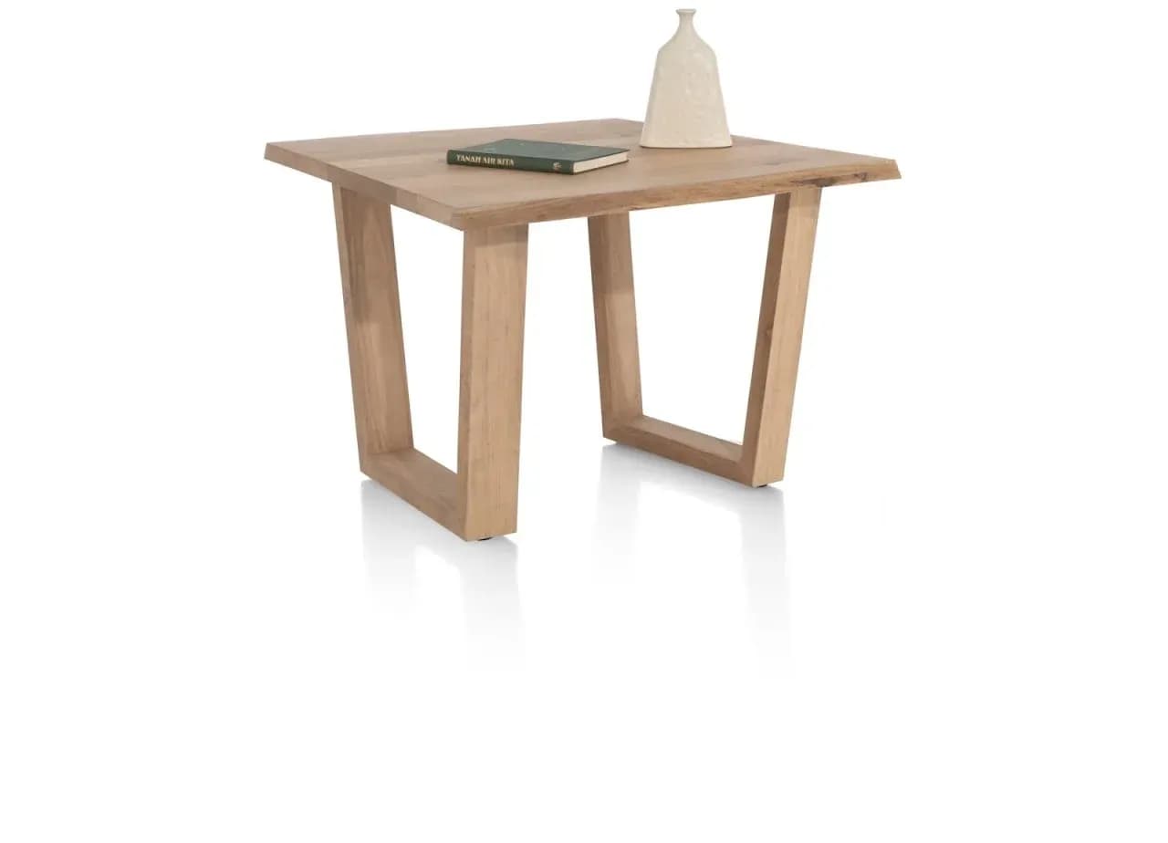 Nyborg, Tisch 150 x 100 cm - Tischplatte mit natürliche Baumkante - V-Fuß Holz