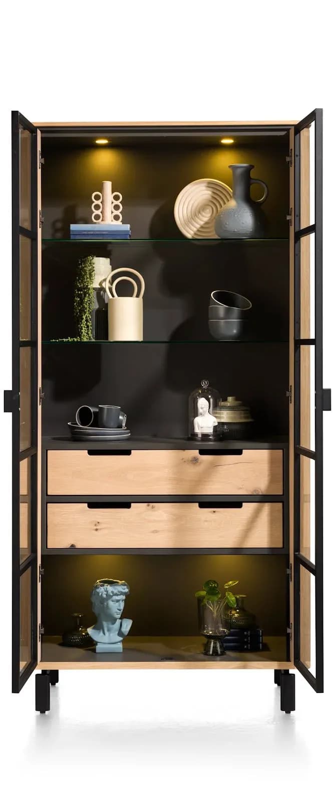 Livada, Vitrine 100 cm - 2-Glastüren + 2-Laden