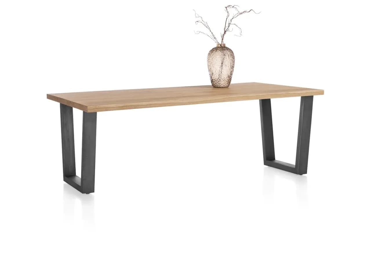 Nyborg, Tisch 200 x 100 cm - rechteckige Tischplatte - V-Fuß Metall