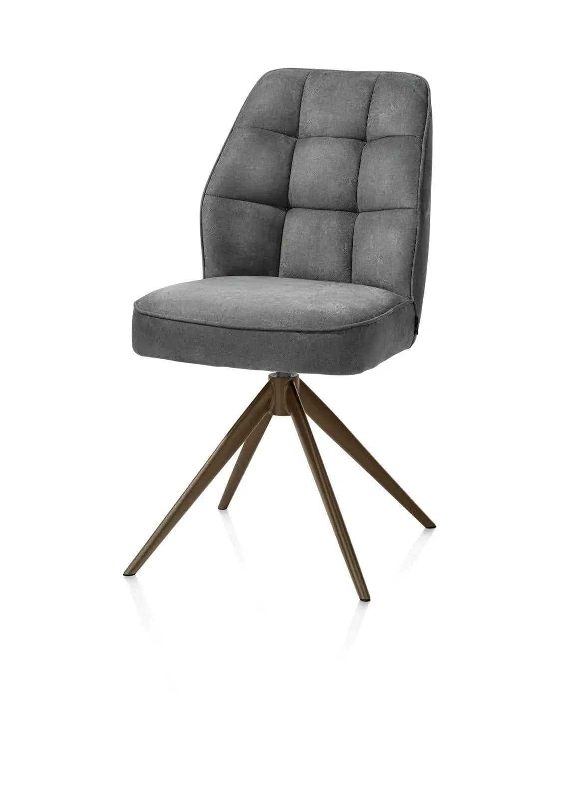 Bell, Stuhl - Gestell Steelbrown - drehbar - Taschenfederkern - Stoff calabria