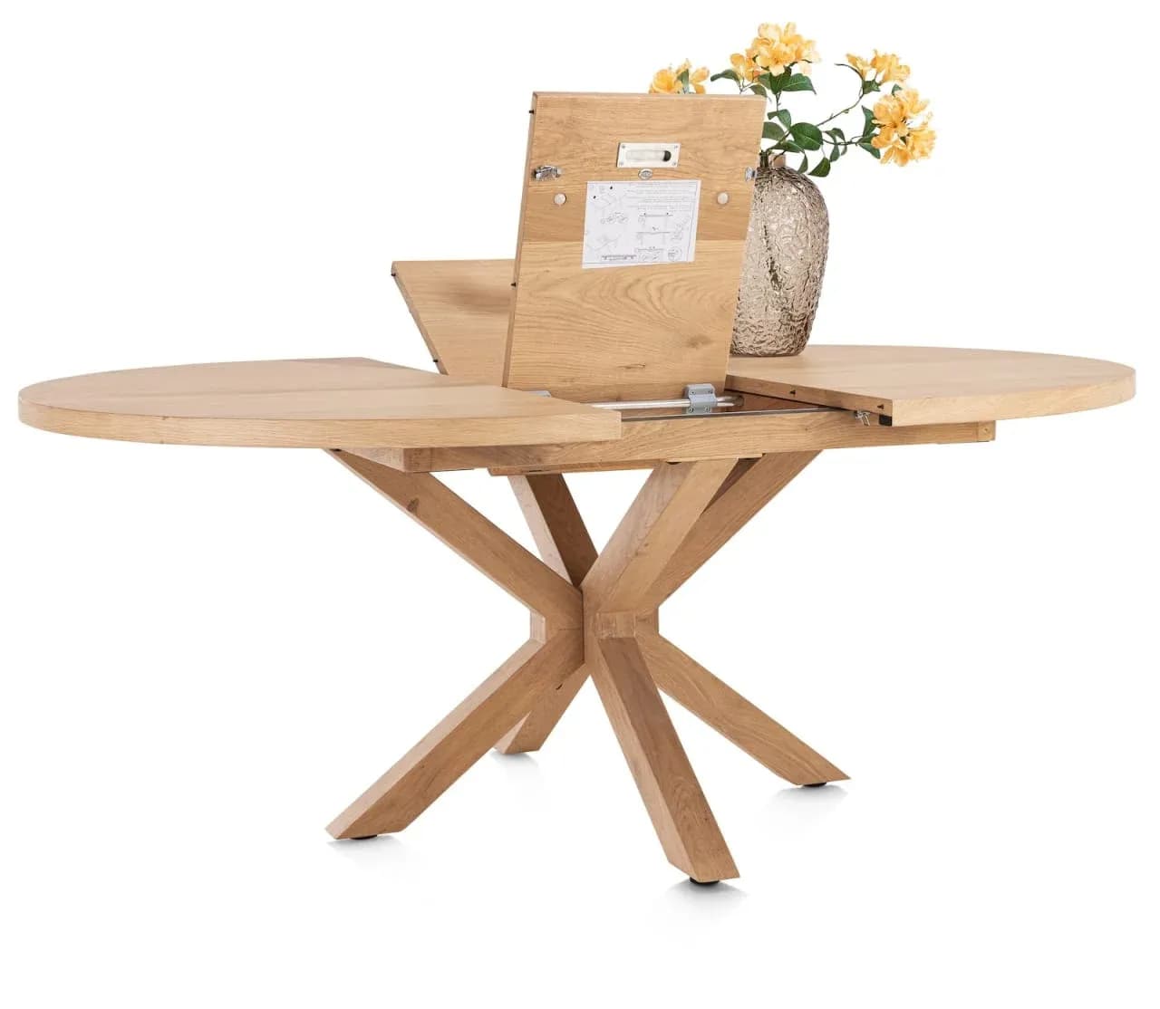 Nyborg, Auszugtisch 150 (+ 40) x 130 cm - oval - Mittelfuß Holz