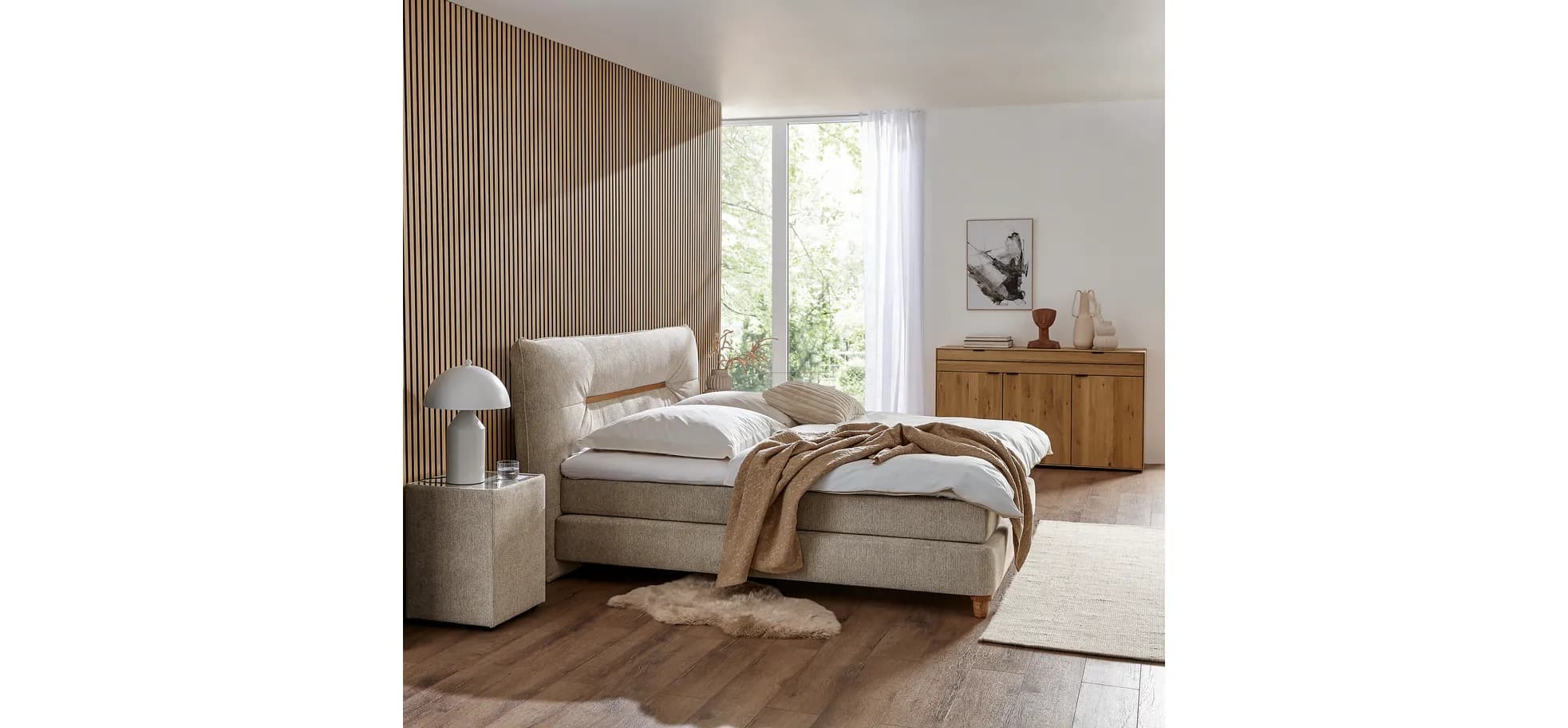 Boxspringbett Alpin mit Sideboard Scottsdale
