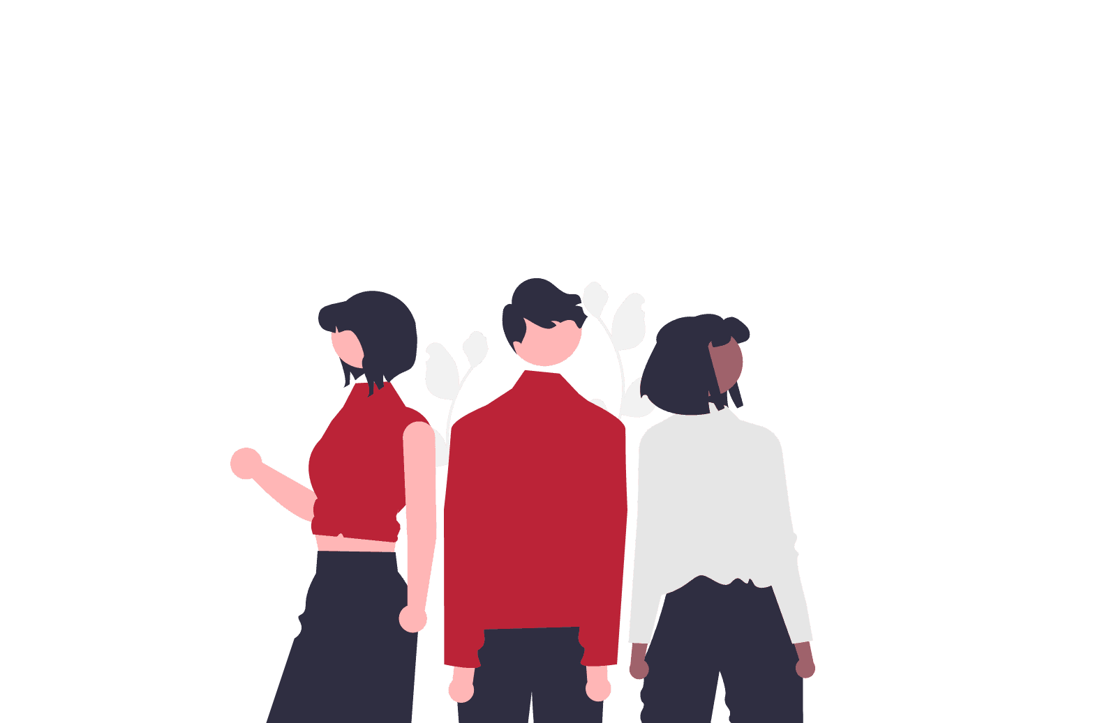 Illustration: drei Personen als Sinnbild für aktuelle Küchentrends