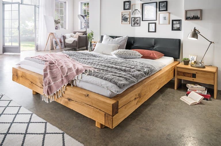 Natura Home Balkenbett der Serie Baltimore aus Massivholz