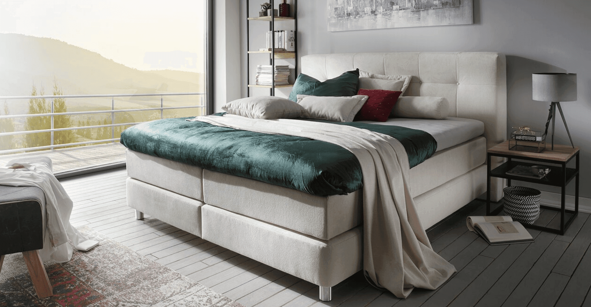 Natura Home Boxspringbett mit Nachttischen