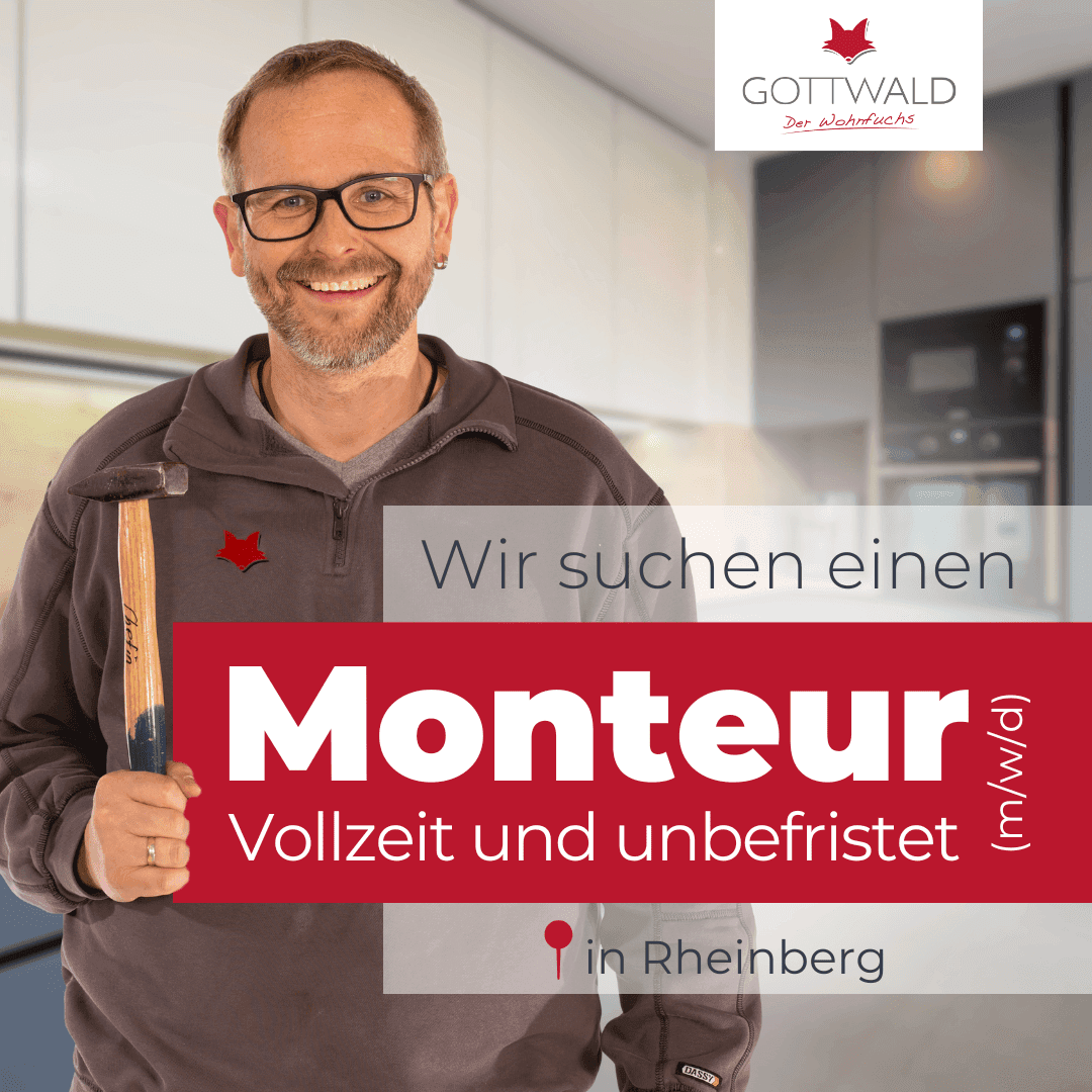 Stellenanzeige: Wir suchen Möbel- & Küchenmonteur (m/w/d) in Rheinberg – Gottwald, Der Wohnfuchs