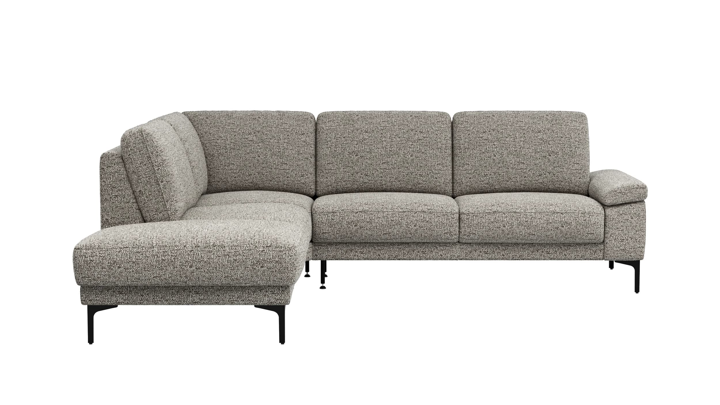 Ecksofa Matero - Ecke mit 2-Sitzer rechts, Stoff, Graubeige