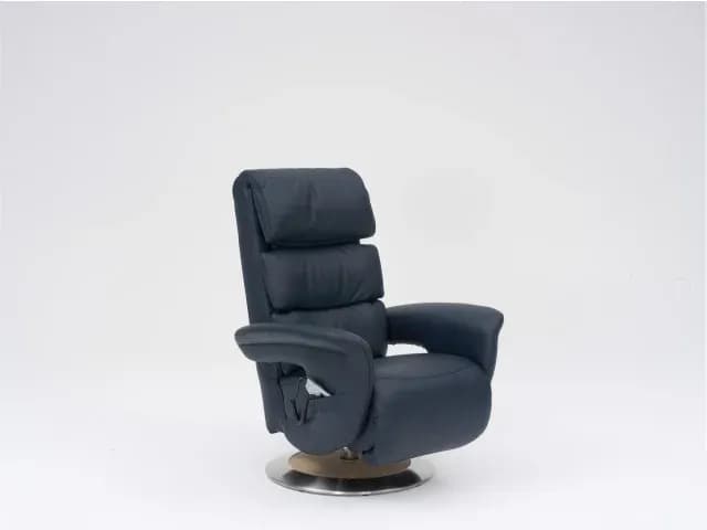 Fernsehsessel EM Hamm - Massagefunktion, Leder, Dunkelblau