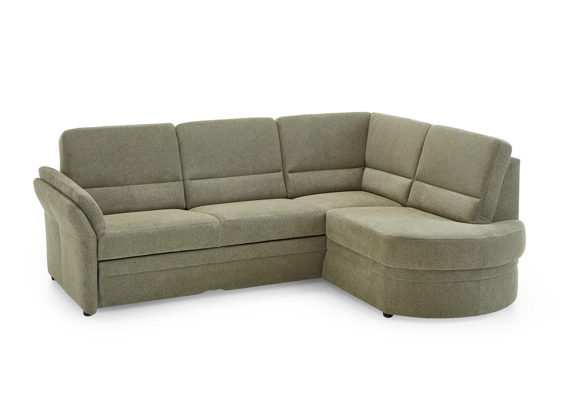 Ecksofa - Ecke links mit 2-Sitzer, Aufklappbar, Stoff, Grün