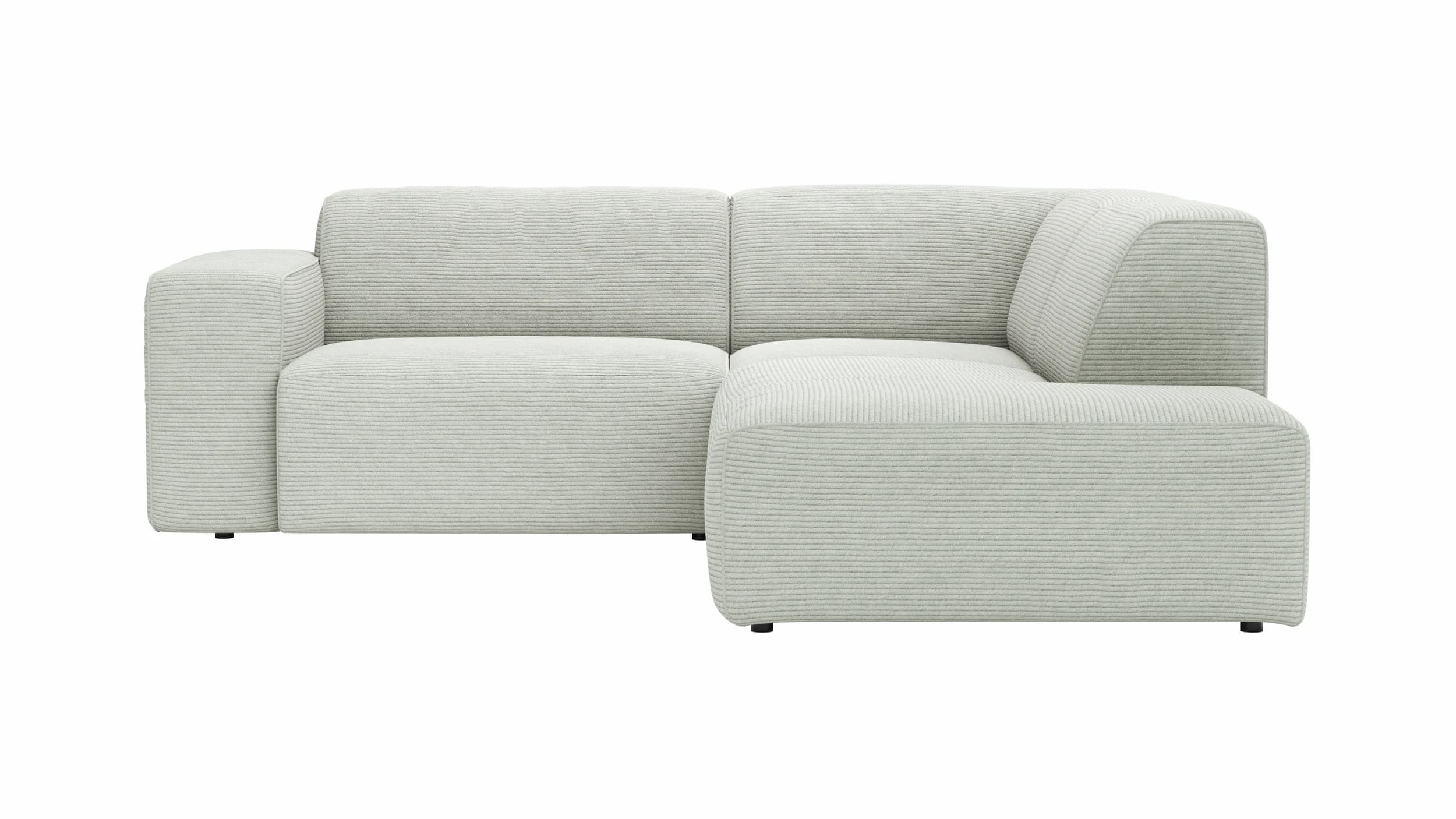 Ecksofa Elementos - 1,5-Sitzer links mit Ecke rechts, Stoff, Hellgrau