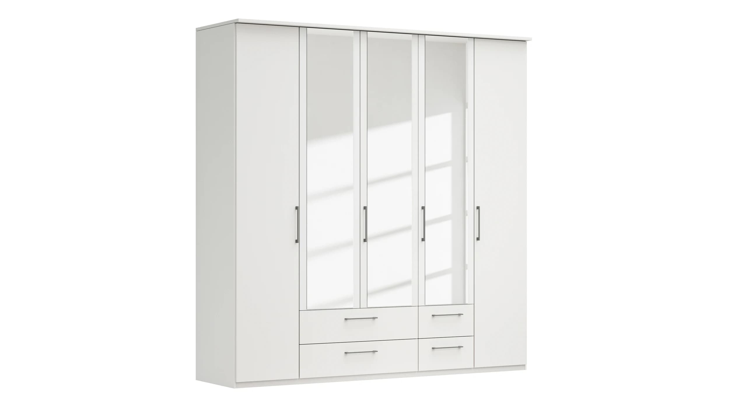 Drehtürenschrank Viana - B. ca. 225 cm, Lack, Weiß