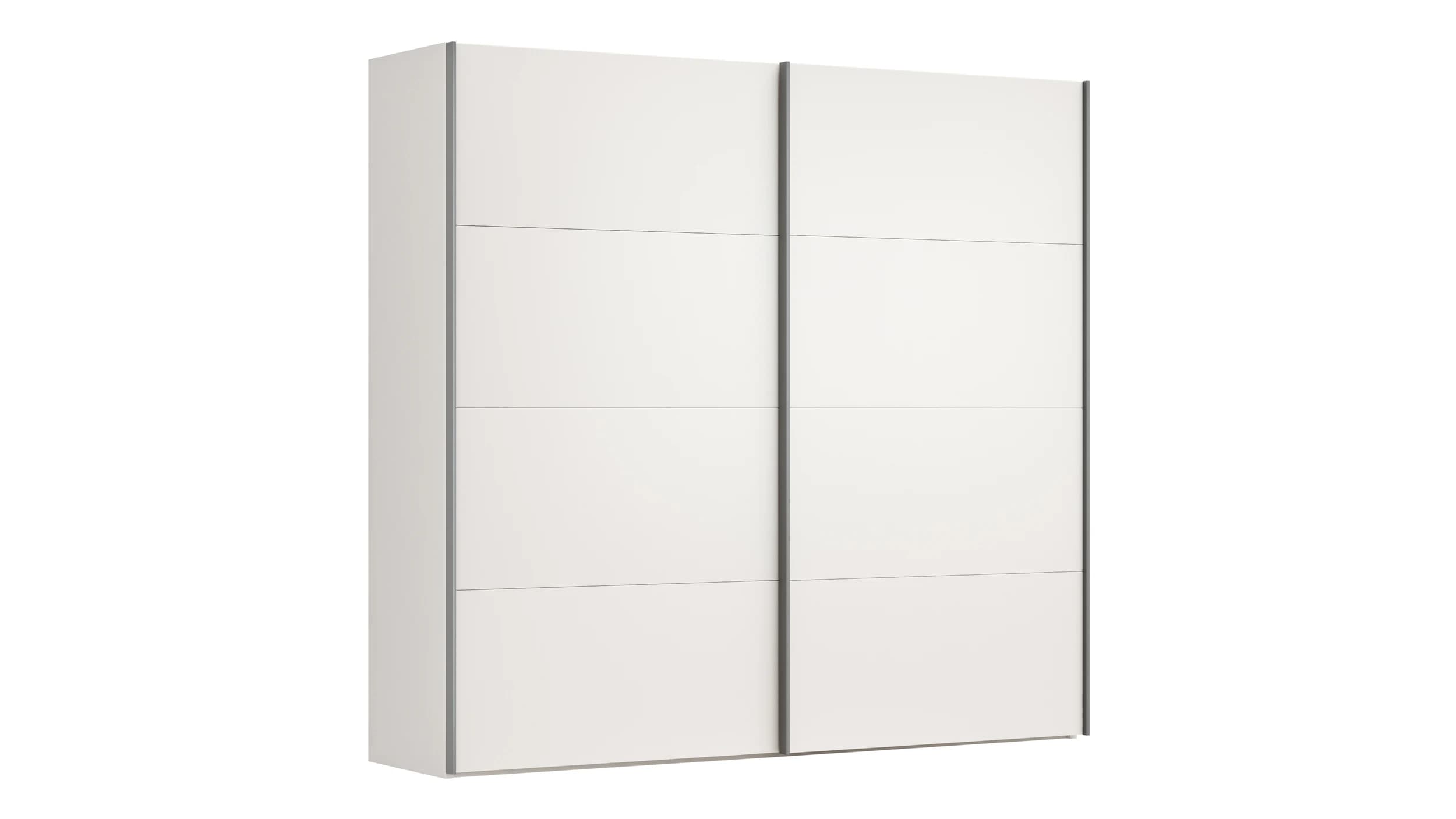 Schwebetürenschrank Viana - B ca. 241 cm, Lack, Weiß